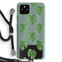 Monstera leaves: Pixel 5a 5G Transparant Hoesje met koord