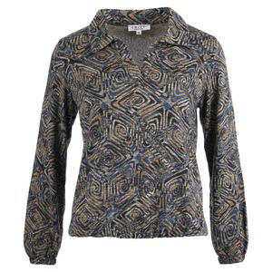 Enjoy - Camel Sweater polo aop - Maat M