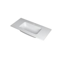 INK Faktor Wastafel Polystone Midden met 1 Kraangat - 1000x450x15 mm - Mat Wit