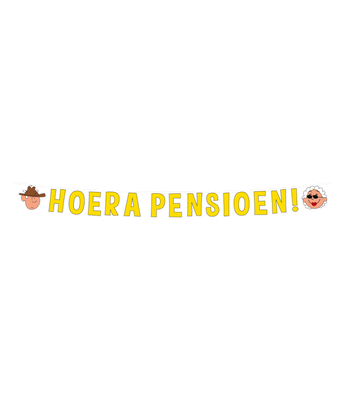 Hoera Pensioen Letterslinger Geel Cartoon