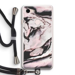 Roze stroom: Pixel 3 Transparant Hoesje met koord