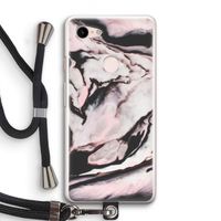 Roze stroom: Pixel 3 Transparant Hoesje met koord