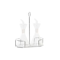 Olie en azijnset DKD Home Decor 200 ml 19,5 x 10 x 23,5 cm Metaal Transparant 2 Stuks Borosilicaatglas