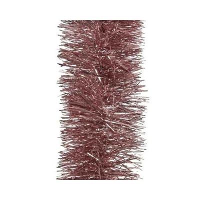 Decoris kerstslinger - oudroze - 270 x 10 cm - folie/tinsel - lametta slingers