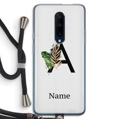 Charcoal Flora: OnePlus 7 Pro Transparant Hoesje met koord