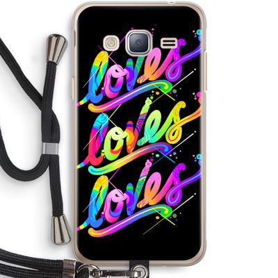 Loves: Samsung Galaxy J3 (2016) Transparant Hoesje met koord