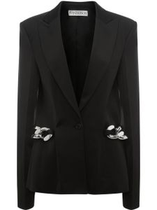 JW Anderson blazer boutonné à détail de chaine - Noir