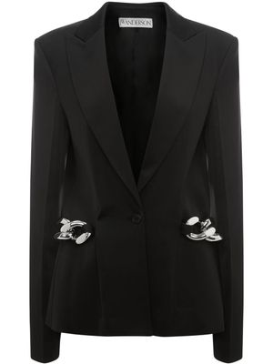 JW Anderson blazer boutonné à détail de chaine - Noir