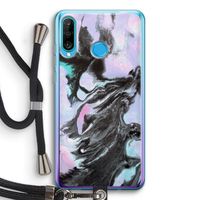 Pastel zwart: Huawei P30 Lite Transparant Hoesje met koord