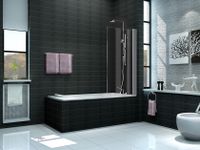 Badwand Wiesbaden Palmo | 80x150 cm | Draaibaar | Helder glas | Chroom beslag - thumbnail