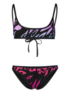 The Attico bikini à imprimé animalier - Noir