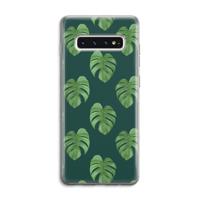 Monstera leaves: Samsung Galaxy S10 4G Transparant Hoesje - thumbnail