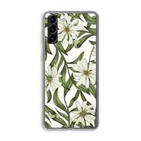 Wit bloemenpatroon: Samsung Galaxy S21 Plus Transparant Hoesje