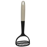Aardappelstamper/pureestamper - kunststof - zwart - keuken gerei - 28 cm