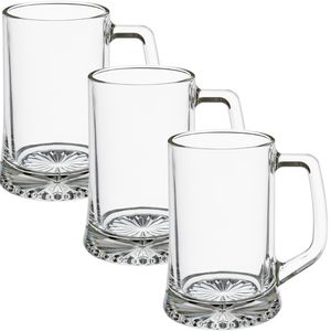 Set van 12x stuks bierglazen/bierpullen transparant 320 ml - 9 x 12 cm