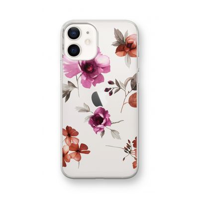 Geschilderde bloemen: iPhone 12 mini Transparant Hoesje