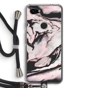 Roze stroom: Pixel 3a Transparant Hoesje met koord