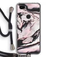 Roze stroom: Pixel 3a Transparant Hoesje met koord
