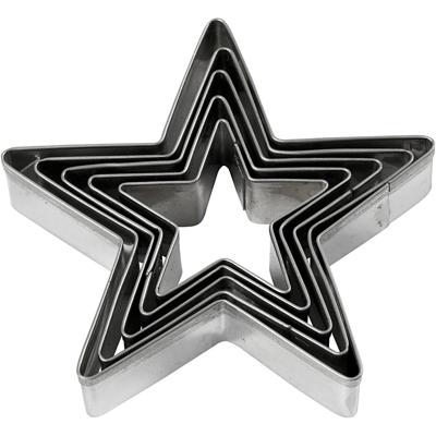 Creativ Company Uitsteekvormen, ster, afm 8 cm, 5 stuk/ 1 doos