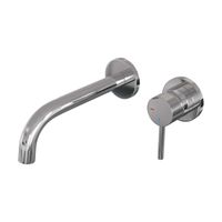 Brauer Chrome Carving Wastafelmengkraan inbouw - gebogen uitloop links - hendel lang smal carving- model A 1 - chroom 5-CE-004-B6-65 Brauer Chrome Carving Wastafelmengkraan inbouw - gebogen uitloop links - hendel lang smal carving- model A 1 - chroom 5-CE-004-B6-65