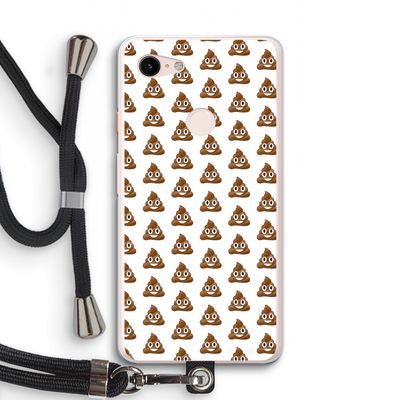 Poop emoji: Pixel 3 XL Transparant Hoesje met koord