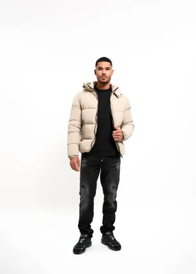 Malelions Donn Puffer Winterjas Heren Beige - Maat M - Kleur: Beige | Soccerfanshop