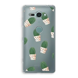 Cactusprint roze: Sony Xperia XZ2 Compact Transparant Hoesje