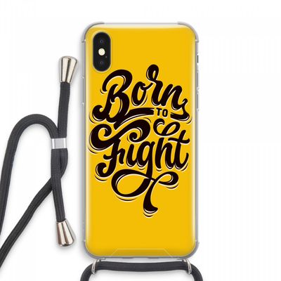 Born to Fight: iPhone XS Max Transparant Hoesje met koord