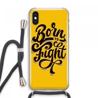 Born to Fight: iPhone XS Max Transparant Hoesje met koord