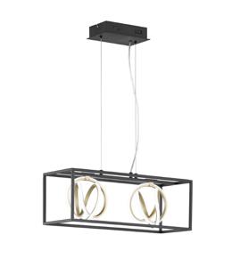 Fischer & Honsel Design hanglamp Gisi 58,5cm zwart met goud 60607