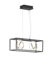 Fischer & Honsel Design hanglamp Gisi 58,5cm zwart met goud 60607 - thumbnail