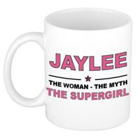 Jaylee cadeau mok - Woman Myth Supergirl - naam koffiemok - 300 ml - collega - moederdag