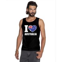 Zwart I love Australie fan singlet shirt/ tanktop heren - thumbnail