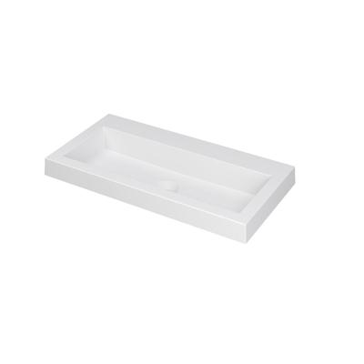 INK Dock Wastafel Polystone Zonder Kraangat - 800x400x60 mm - Mat Wit