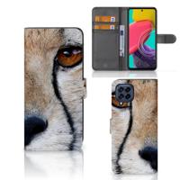 Samsung Galaxy M53 | Telefoonhoesje | Met pasjeshouder | Cheetah