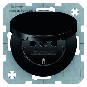 Berker wandcontactdoos RA klapdeksel R1-R3 zwart 47512045