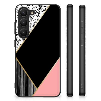 Samsung Galaxy S23 Backcover Zwart Roze Vormen