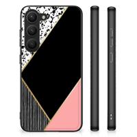 Samsung Galaxy S23 Backcover Zwart Roze Vormen