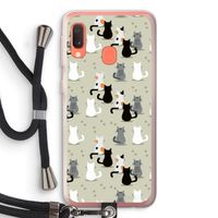 Katten: Samsung Galaxy A20e Transparant Hoesje met koord
