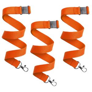 Keycord/lanyard koord - 30x - oranje - met sleutelhanger - 50 cm