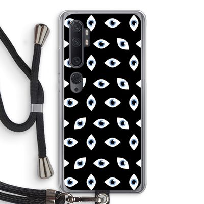 Eyes pattern: Xiaomi Mi Note 10 Pro Transparant Hoesje met koord