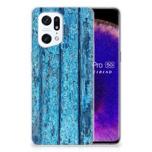 OPPO Find X5 Pro Bumper Hoesje Wood Blue