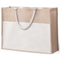 Jute/katoenen naturel shopper/boodschappen tas 44,5 cm