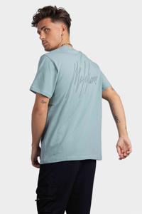 Malelions Striped Signature T-Shirt Heren Blauw - Maat XS - Kleur: Blauw | Soccerfanshop