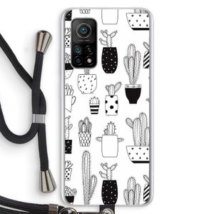 Cactusmotief: Xiaomi Mi 10T 5G Transparant Hoesje met koord