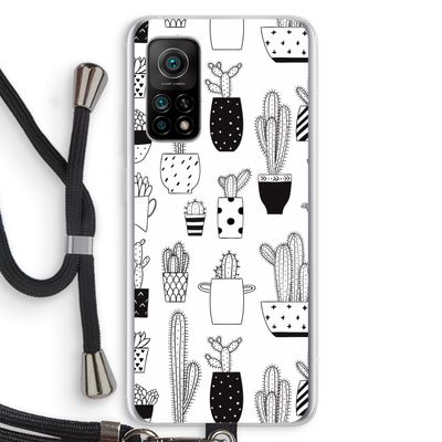 Cactusmotief: Xiaomi Mi 10T 5G Transparant Hoesje met koord