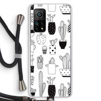 Cactusmotief: Xiaomi Mi 10T 5G Transparant Hoesje met koord