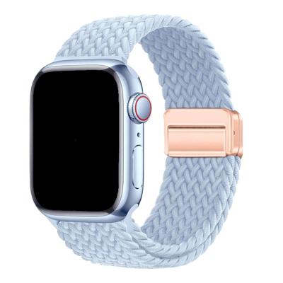Apple Watch Bandje Zyra - Nylon - Lichtblauw - 44, 45, 46 & 49mm