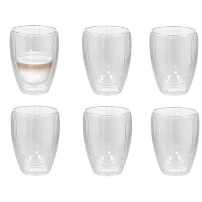 Gerimport Theeglazen Leya - 6x - dubbelwandig - 350 ml - D9 x H12 cm Gerimport Theeglazen Leya - 6x - dubbelwandig - 350 ml - D9 x H12 cm