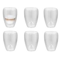 Gerimport Theeglazen Leya - 6x - dubbelwandig - 350 ml - D9 x H12 cm